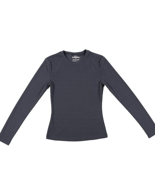 Navy Heather | Women Ribbed Long Sleeve T-shirt - Ribbed Long Sleeve T-shirt - Jobedu Jordan