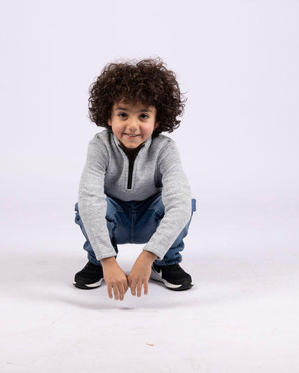 Nickel | Kids Quarter Zip Sweater - Kids Quarter Zip Sweater - Jobedu Jordan