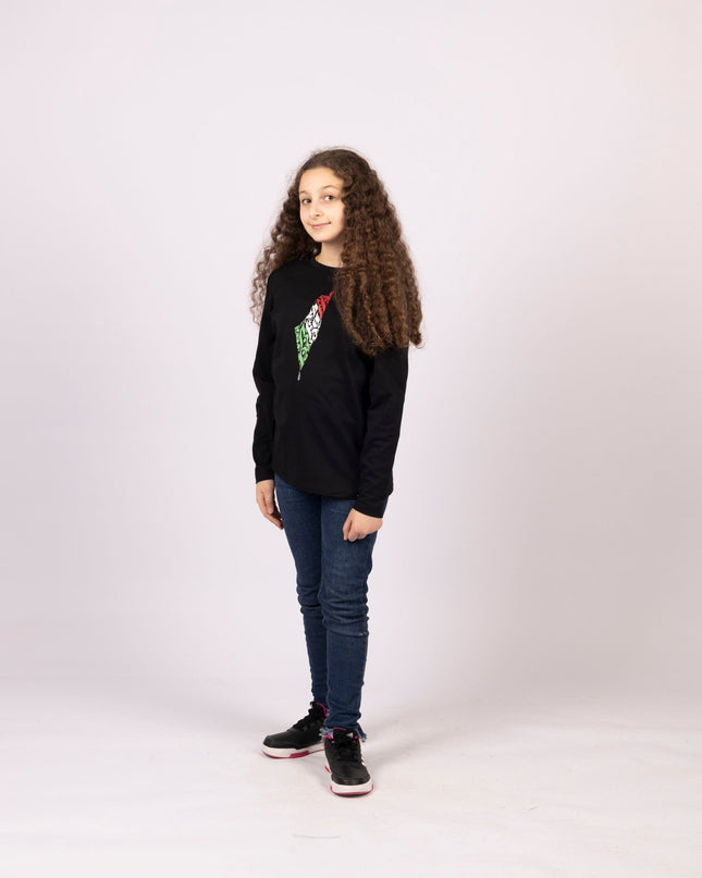 Palestine Arabia | Kids Graphic Longsleeve Tshirt - Kids Graphic Longsleeve Tshirt - Jobedu Jordan