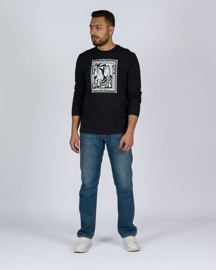 Palestine Stamp | Adult Graphic Longsleeve Tshirt - Adult Graphic Longsleeve Tshirt - Jobedu Jordan