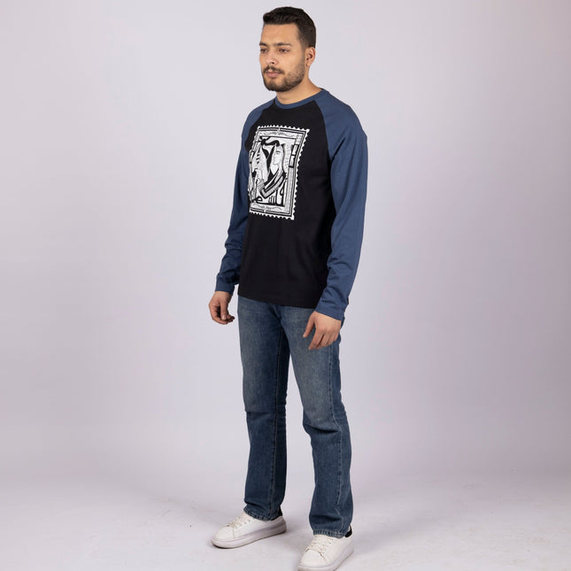 Palestine Stamp | Unisex Baseball T-shirt - Graphic Baseball T-Shirt - Unisex - Jobedu Jordan