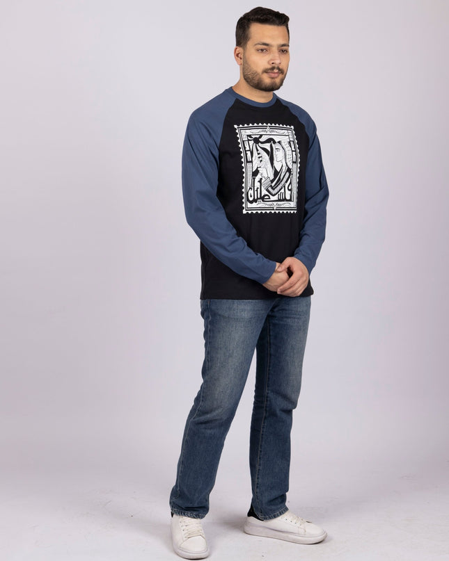 Palestine Stamp | Unisex Baseball T-shirt - Graphic Baseball T-Shirt - Unisex - Jobedu Jordan