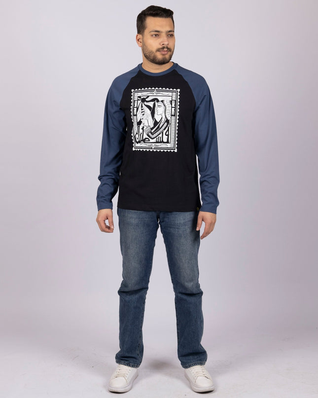 Palestine Stamp | Unisex Baseball T-shirt - Graphic Baseball T-Shirt - Unisex - Jobedu Jordan