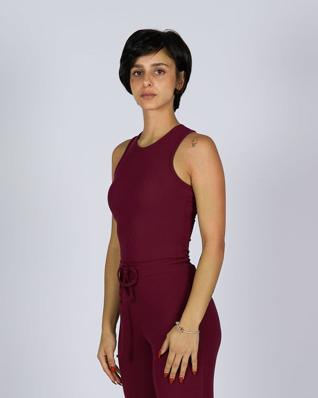 Purple Oxford | Women Ribbed Tank Top T-Shirt - Ribbed Tank Top T- Shirt - Jobedu Jordan
