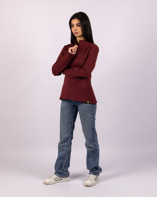 Regal Purple | Women Quarter Zip Sweater - Women Quarter Zip Sweater - Jobedu Jordan