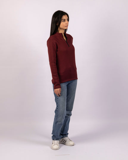 Regal Purple | Women Quarter Zip Sweater - Women Quarter Zip Sweater - Jobedu Jordan