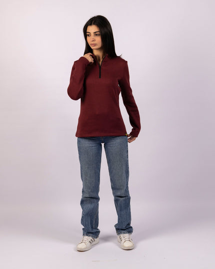 Regal Purple | Women Quarter Zip Sweater - Women Quarter Zip Sweater - Jobedu Jordan