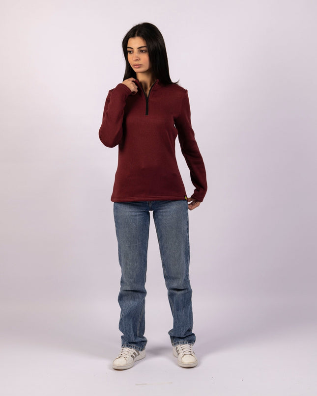 Regal Purple | Women Quarter Zip Sweater - Women Quarter Zip Sweater - Jobedu Jordan