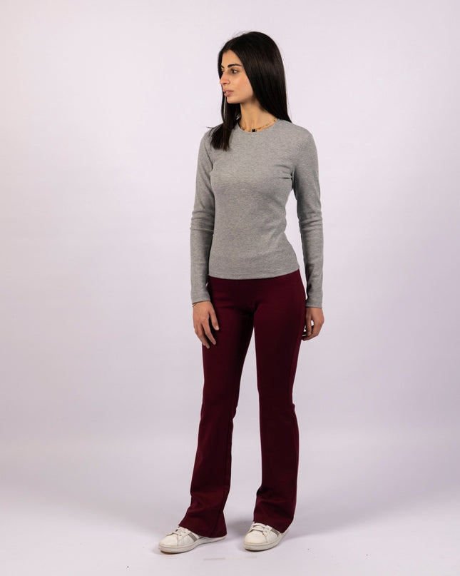 Scarlet Wine | Women Flare Leggings - Women Flare Leggings - Jobedu Jordan