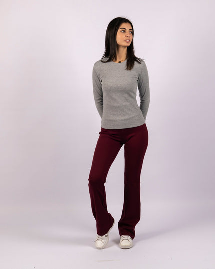 Scarlet Wine | Women Flare Leggings - Women Flare Leggings - Jobedu Jordan