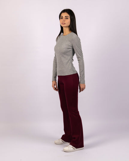 Scarlet Wine | Women Flare Leggings - Women Flare Leggings - Jobedu Jordan