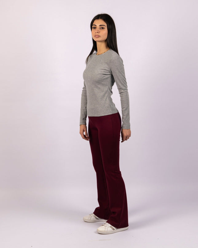 Scarlet Wine | Women Flare Leggings - Women Flare Leggings - Jobedu Jordan